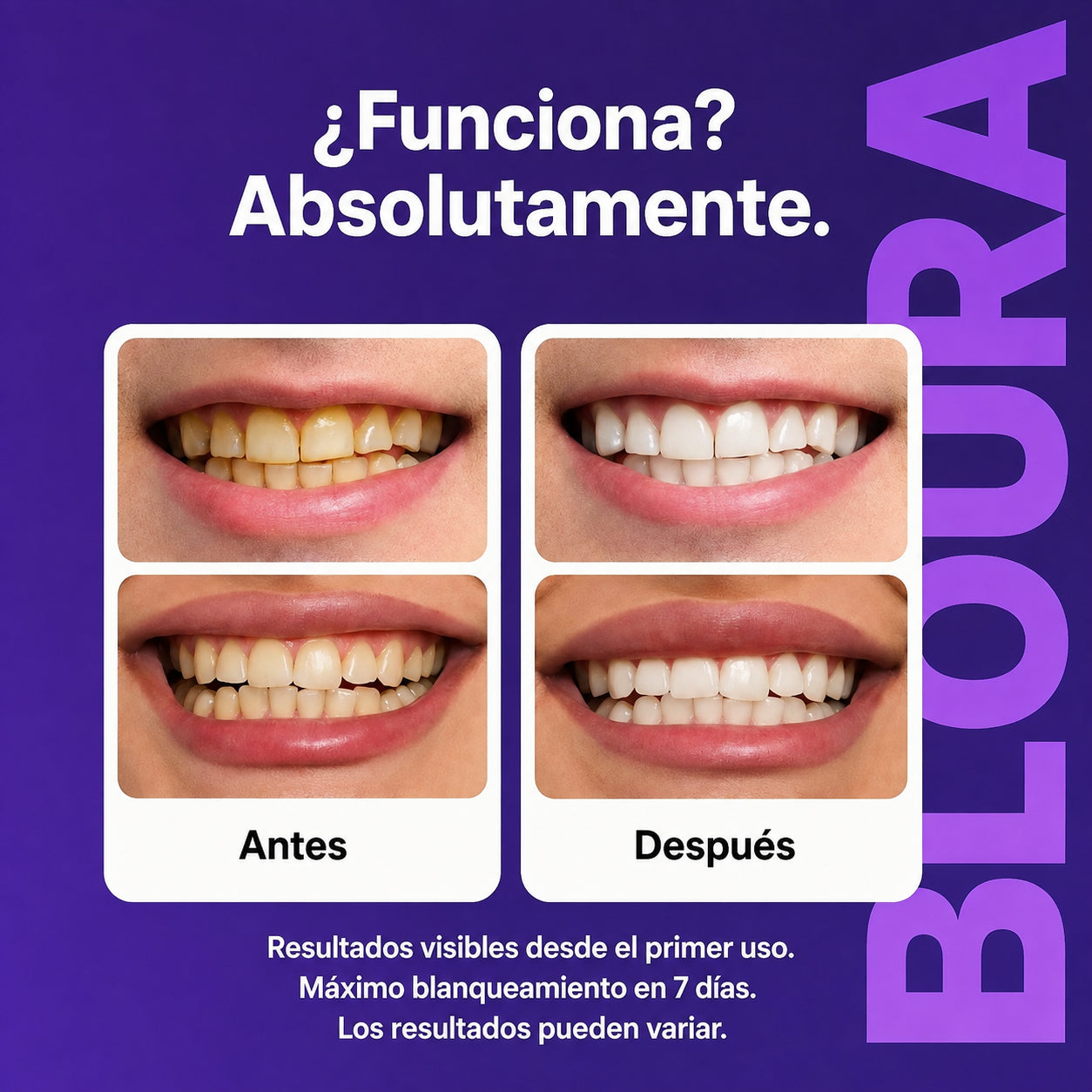 Tiras Blanqueadoras Para Dientes Purple PAP - 14 Tiras