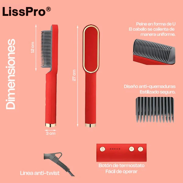 LissPro® - Cepillo Alisador Iónico 2 en 1