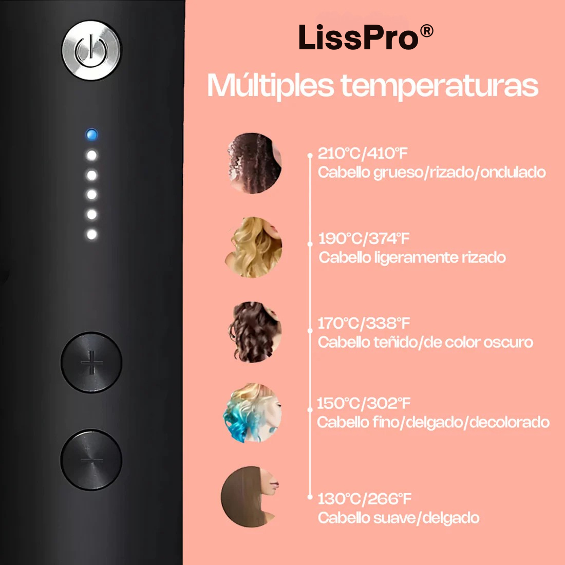 LissPro® - Cepillo Alisador Iónico 2 en 1