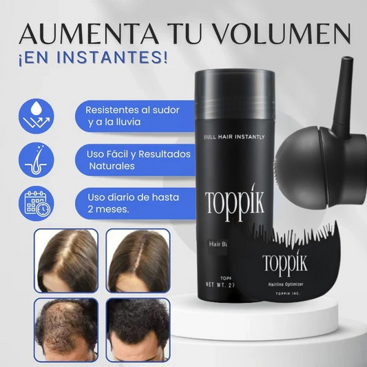🔥KIT-TOPPIK™ – Fibra Capilar 3 en 1: Volumen Instantáneo + Aplicador + Peine Delimitador