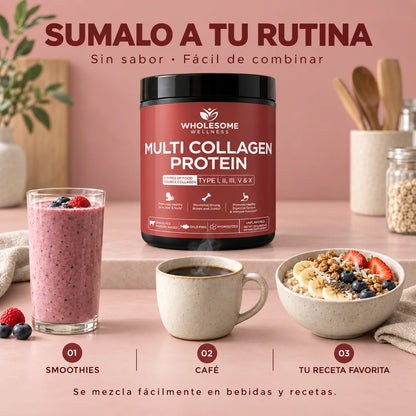 Wholesome Wellness® Multi Collagen Peptides (Tipo I II III V X)