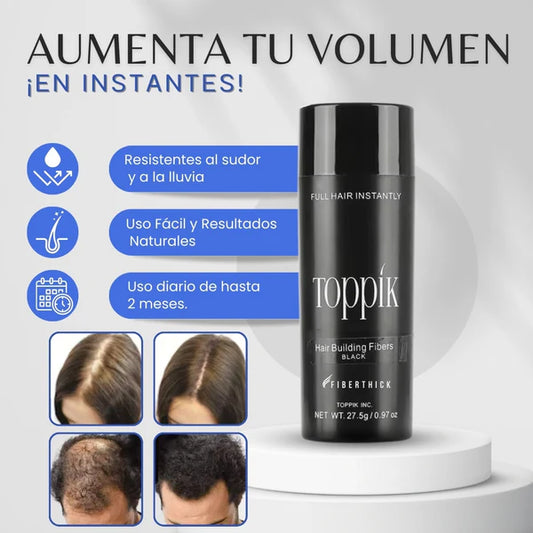 Toppik™ – Fibra Capilar 3 en 1: Instantáneo, Natural y Duradero