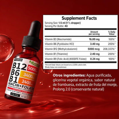 Nusava® Complejo de Vitamina B (B12 B6 B1) - 30ML