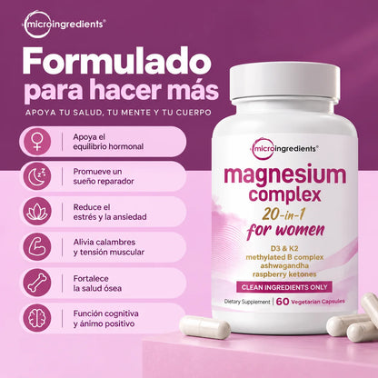 Micro Ingredients® Magnesium Complex 20 en 1 | Fórmula Completa